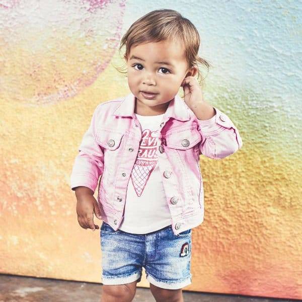 LEVI'S Baby Girls Pink Demin Jacket T-Shirt & Jeans