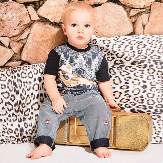 ROBERTO CAVALLI Baby Boys Black Lion Cub T-Shirt & Jeans