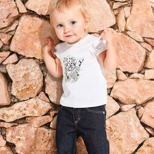 ROBERTO CAVALLI Baby Girls White Leopard Print T-Shirt & Jeans