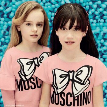 MOSCHINO KID-TEEN Girls Pink Bow Dress