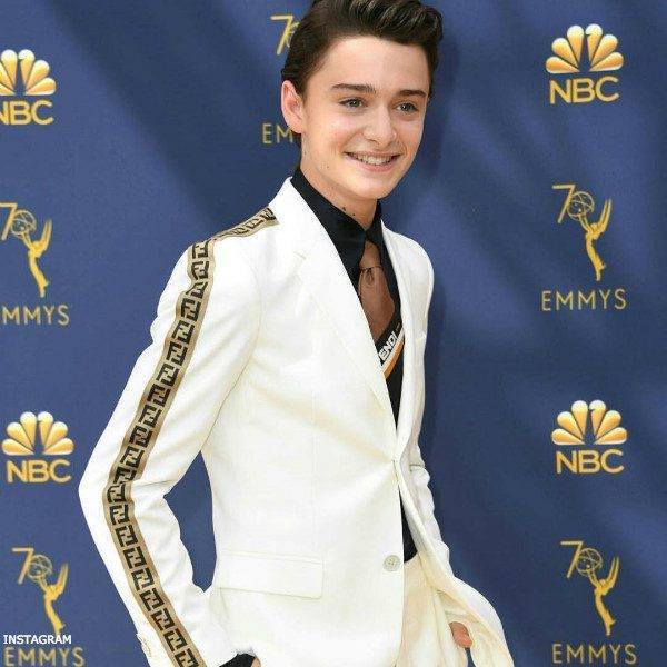 14 year old actor Noah Schnapp Fendi White Suit 2018 Emmy Awards