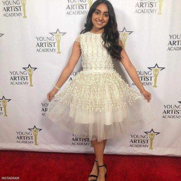 saara chaudry young artist academy DAVID CHARLES Girls Ivory Floral AppliquE Tulle Dress
