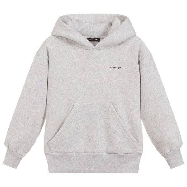 Mason Disick - Balenciaga Kids Grey Logo Hooded Sweatshirt