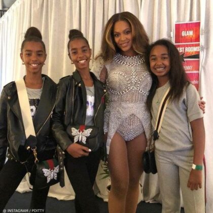 Beyonce D'Lila, Chance & Jessie Combs - GUCCI Linea Totem Bag w: Crystal Butterfly
