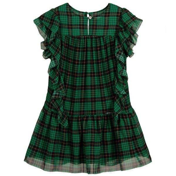 Burberry Girls Green LALLIE Silk Dress (1)