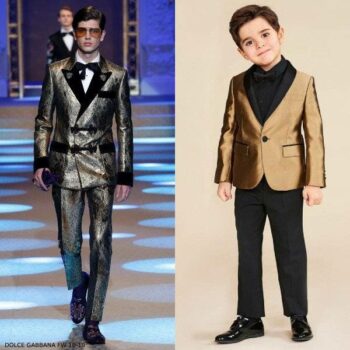 Dolce & Gabbana Boys Mini Me Gold Tuxedo Jacket