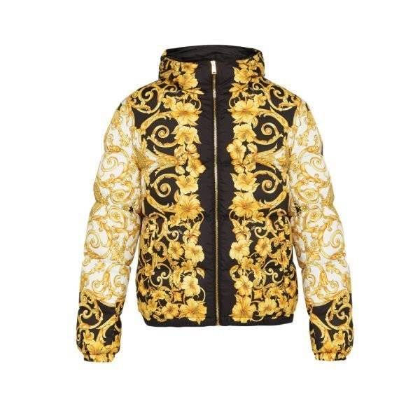 VERSACE Baroque-print hooded jacket
