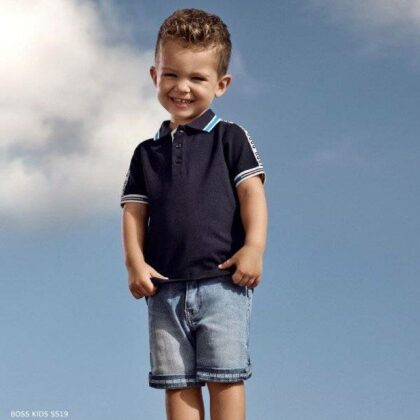 BOSS Baby Boys Blue Polo Shirt & Blue Denim Shorts