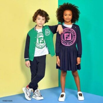 Fendi Special Edition Green FF Logo Bomber Jacket Fendi Girls Blue Pink FF Logo Dress