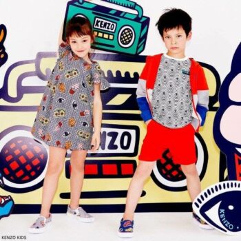 Kenzo Kids Cotton ICONIC PRINT Dress Boys Cotton Eyes T-Shirt
