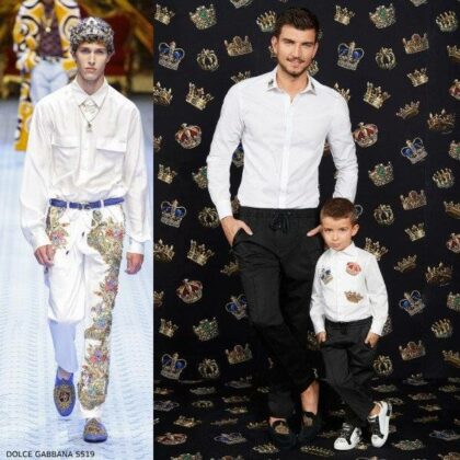 Dolce & Gabbana Boys Mini Me White King Tuxedo Shirt