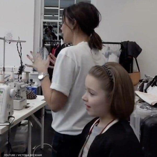 Victoria Beckham Brings Harper to Work in Chloe Mini Me BomberJacket