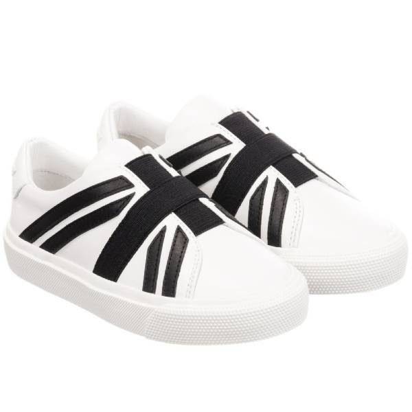 Burberry White Leather Flag Trainers