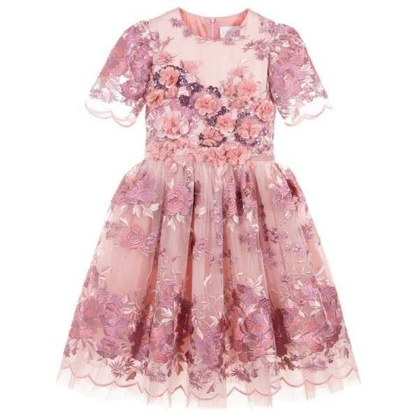 Eirene Pink Tulle & Satin Dress