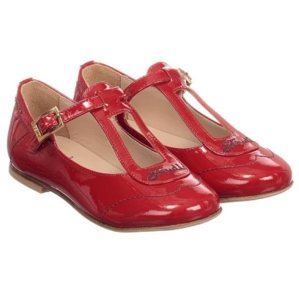 Fendi Girls Red Patent Leather Shoes