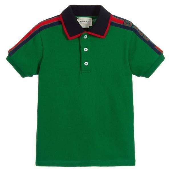 Gucci Boys Green Cotton Polo Shirt