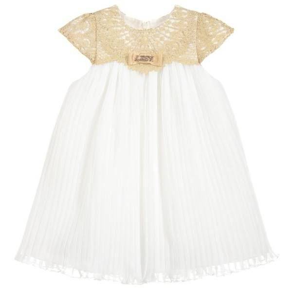 Lesy Luxury Baby Girl White Chiffon Dress