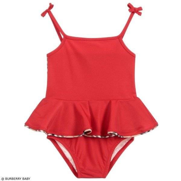 Burberry Baby Girls Red LUDINE Swimsuit