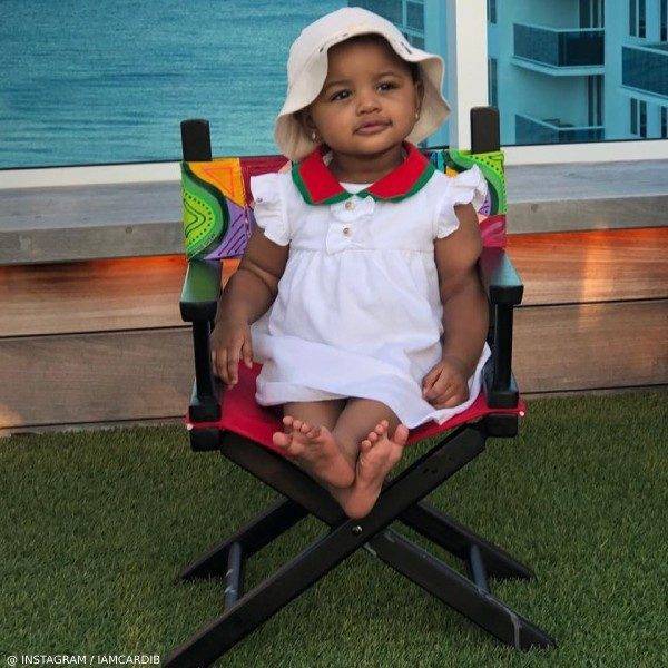 CardiB Offset Daughter Kulture Cephus Gucci White Baby Girl Pique Dress