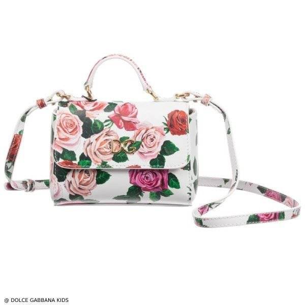 Dolce Gabbana Girls Rose Leather Handbag