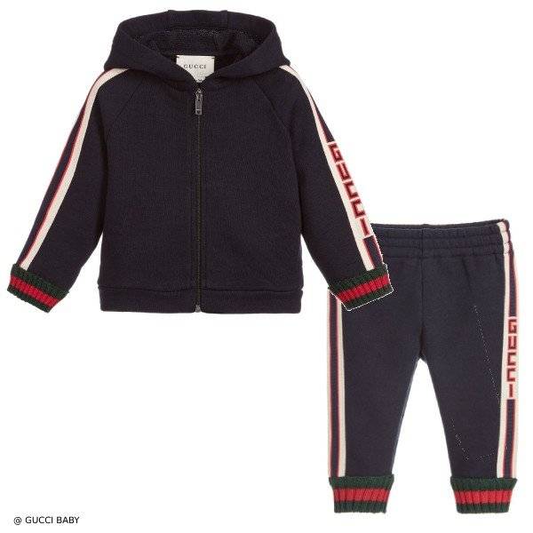 Miles Stephens - GUCCI Baby Boy Blue Mini Me Logo Jacket & Pants