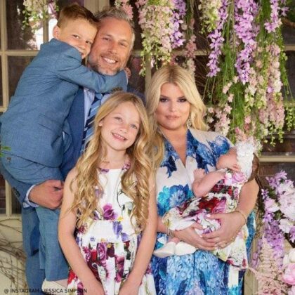 Jessica Simpson Family Easter 2019 Dolce Gabbana Girls Mini Me Flower Mix Dress