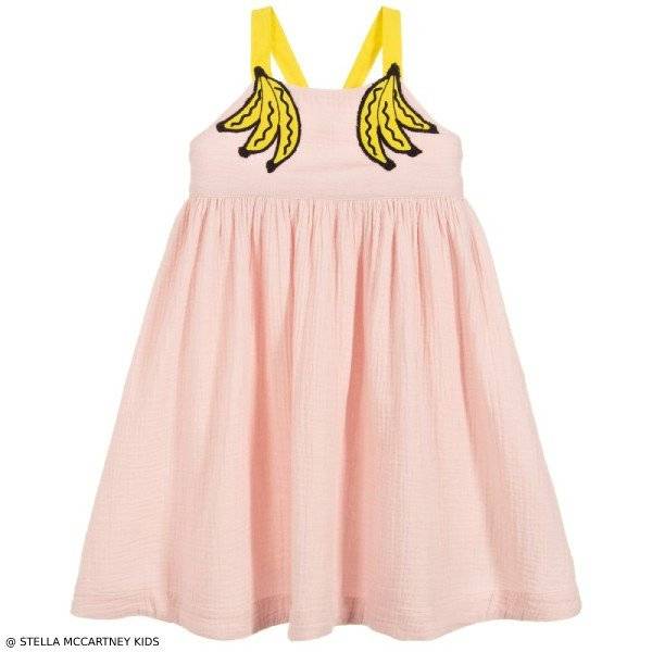 Stella McCartney Kids Girls Pink Banana Print Dress