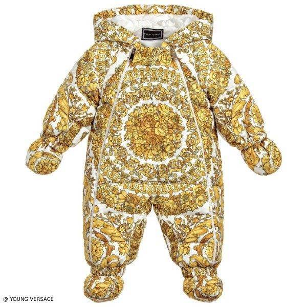 YOUNG VERSACE Baby Baroque Down Padded Snowsuit