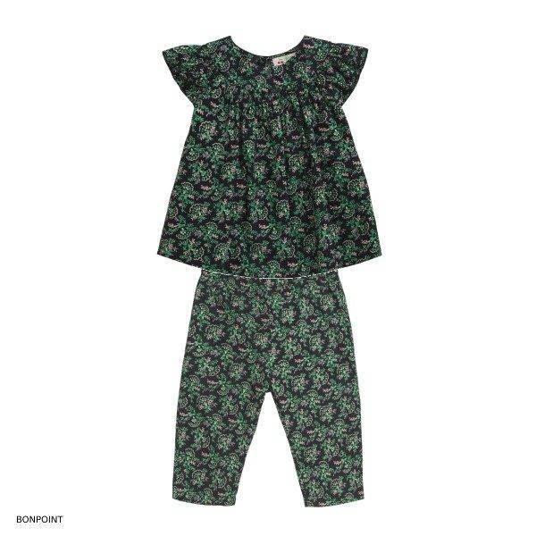 Bonpoint Lala Baby Girl Ocean Black Blouse and Pants