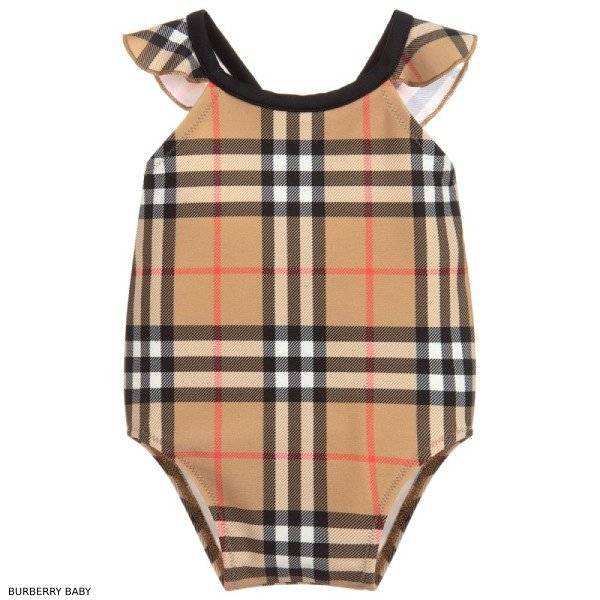 Burberry Baby Girls Check Swimsuit