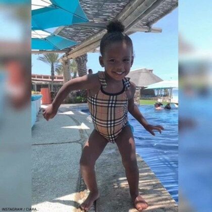 Ciara's Daughter Sienna - Burberry Baby Girls Check Swimsuit