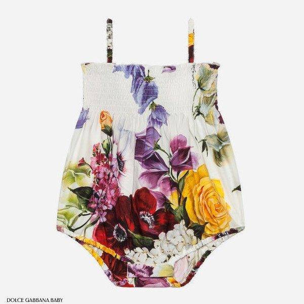 Dolce Gabbana Baby Girl Mini Me Hydrangea Flowers Print Playsuit