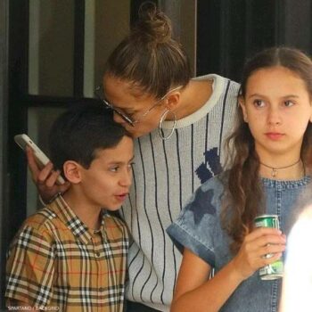 Jennifer Lopez's Son Max Muniz - Burberry Boys Beige Vintage Check Short Sleeve Button Down Shirt
