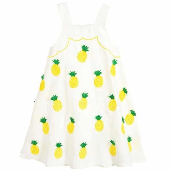 Harper Beckham - Stella McCartney Kids White Pineapple Dress