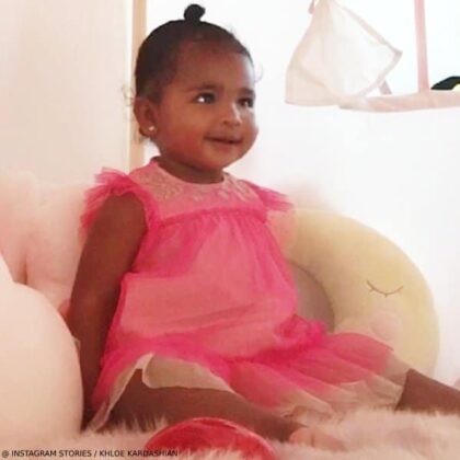 True Thompson Daughter Khloe Kardashian Billieblush Pink Gold Tulle Dress