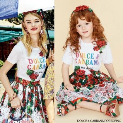 Dolce & Gabbana Girls Mini Me Love is Love Geranium Portofino Dress
