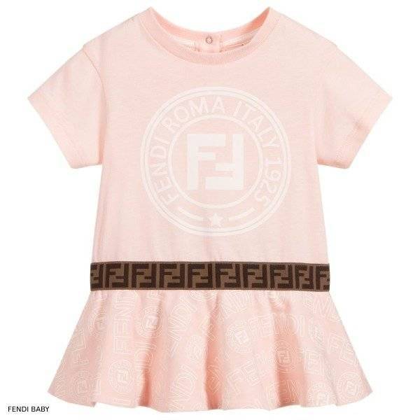 Fendi Baby Girls Pink FF Logo Dress