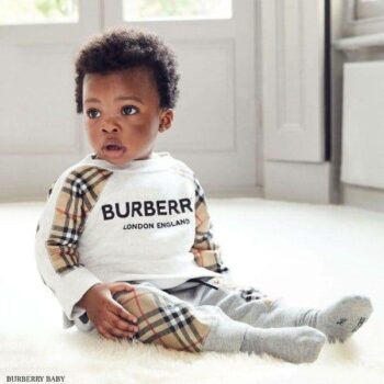 Burberry Baby Girl Grey Vintage Check Sweatshirt & Joggers