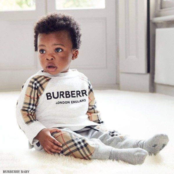 Geometri Vejfremstillingsproces uvidenhed Burberry Baby Girls Grey Vintage Check Sweatshirt & Joggers
