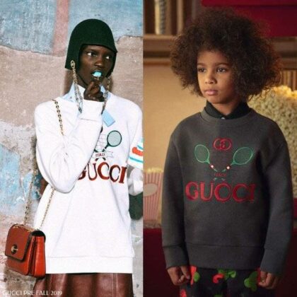 Gucci Kids Mini Me Grey Tennis Sweatshirt