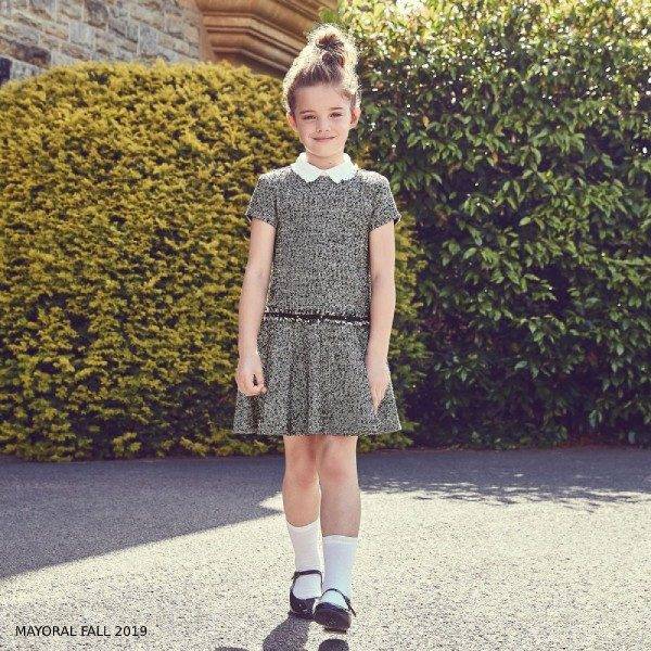 Mayoral GIRL Black White Classic Tweed Party Dress