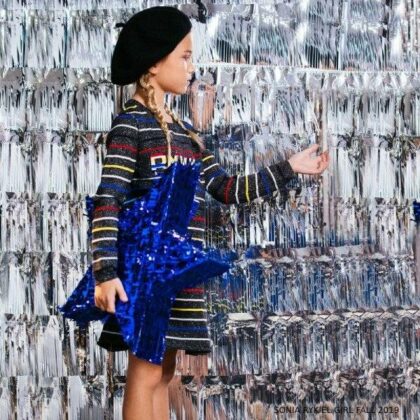 Sonia Rykiel Paris Girl Knitted Glittery Striped Dress