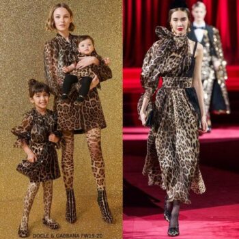 Dolce Gabbana Girl Mini Me Leopard Print Organza Silk Blouse Skirt Dress