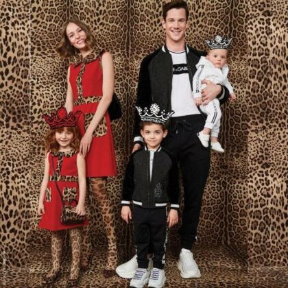 Dolce Gabbana Girls Mini Me Red & Leopard Trim Dress