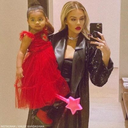 True Thompson Khloe Kardashian Dolce Gabbana Baby Girl Red Tulle Dress Gold Heart