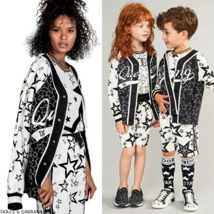 Dolce & Gabbana Kids Mini Me White Black Millennials Star Shirt Shorts