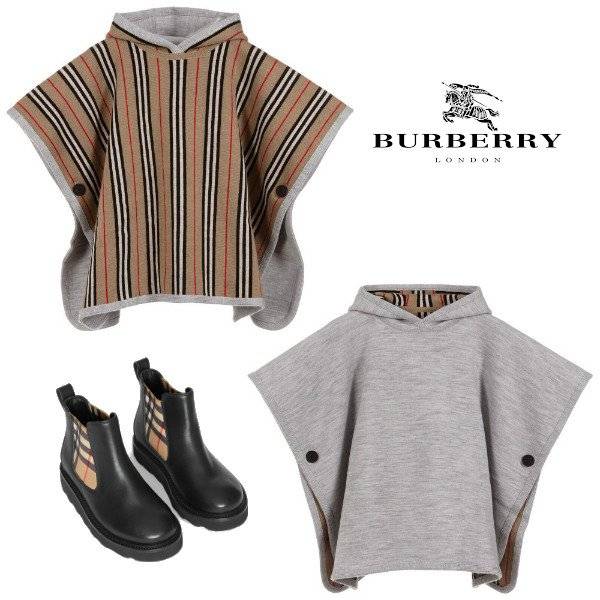 Burberry Merino Wool Hooded Poncho Vintage Check Leather Boots