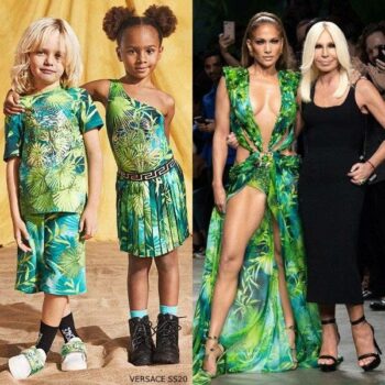 Jennifer Lopez - Young Versace Mini Me Green Jungle Print Swimsuit Skirt