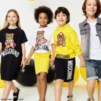 Moschino Kids Mini Me Yellow Teddy Bear Baseball Toy Sweatshirt