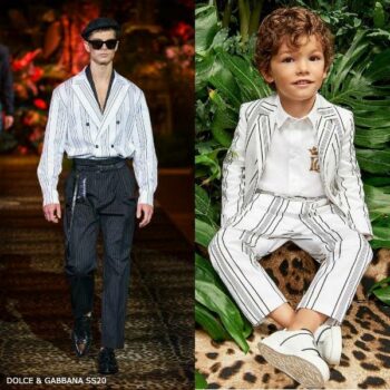 Dolce & Gabbana Boys Mini Me White Striped Cotton Blazer